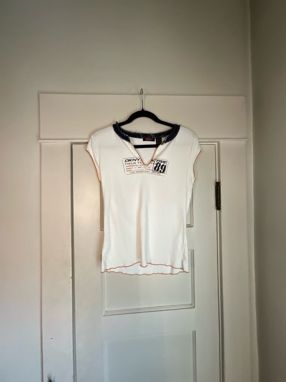 Y2K DKNY Sporty Denim Neck Tee